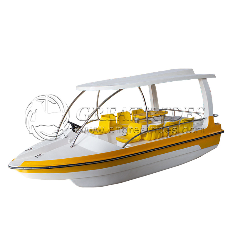 6-8 seats Electric fiberglass boat family leisure party boat for sea