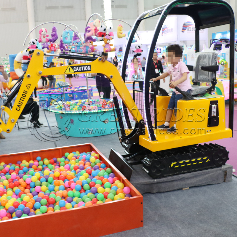Factory price amusement park electric riding mini digger kids excavator for sale