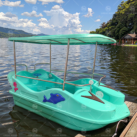 4 Person Pedal Boat with PE Plastic Body for Lake Use Family Recreation and Water Park Rental Business
