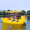 Cute Duck Shape 5-Person Electric Paddle Boat PE Plastic Water Ride for Kids & Families for Sale