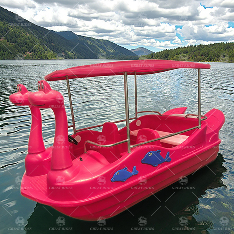 Cobra Five-Seater Electric Boat for Lake Rental Use Colorful PE Structure Battery Powered Motor for Drifting Outdoor Activity