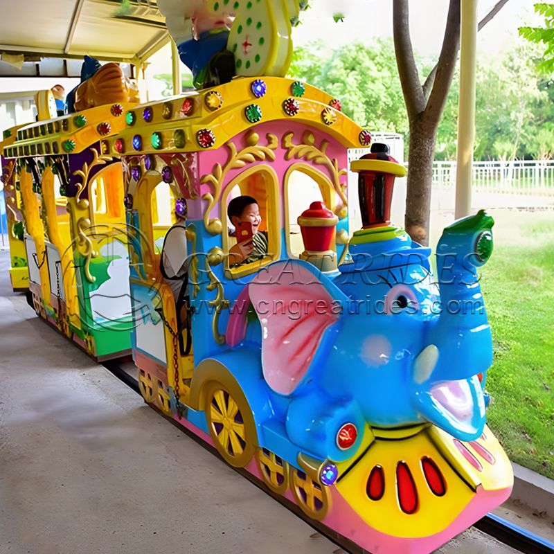 Earn money machine kids amusement games electric elephant mini track train for sale