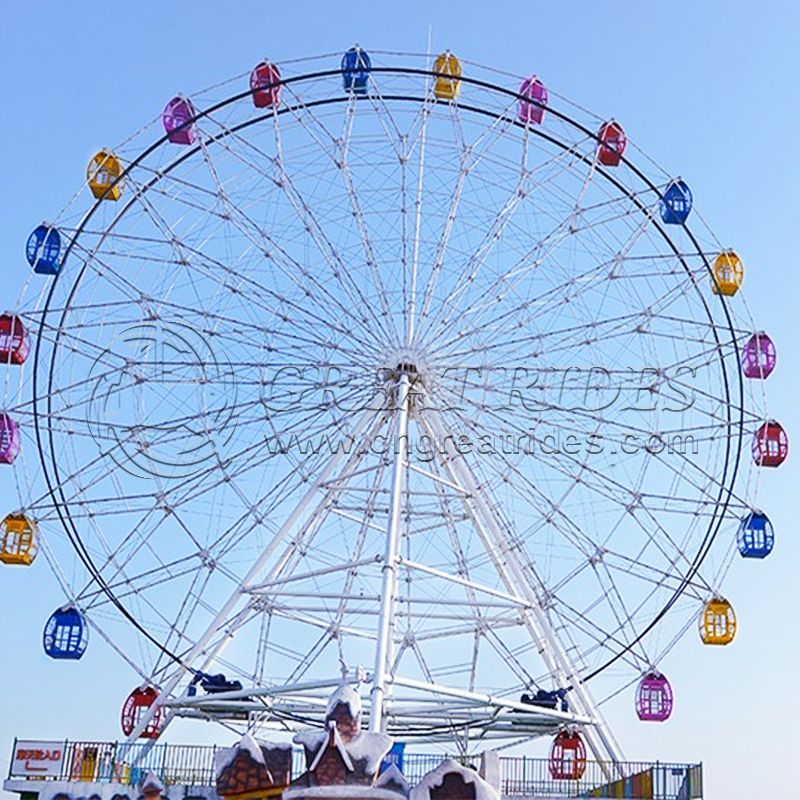 Directly Selling Rewinding Amusement Rotating Ride Kiddie Theme Park 42m Large Electric Ferris Wheel With Cabin 