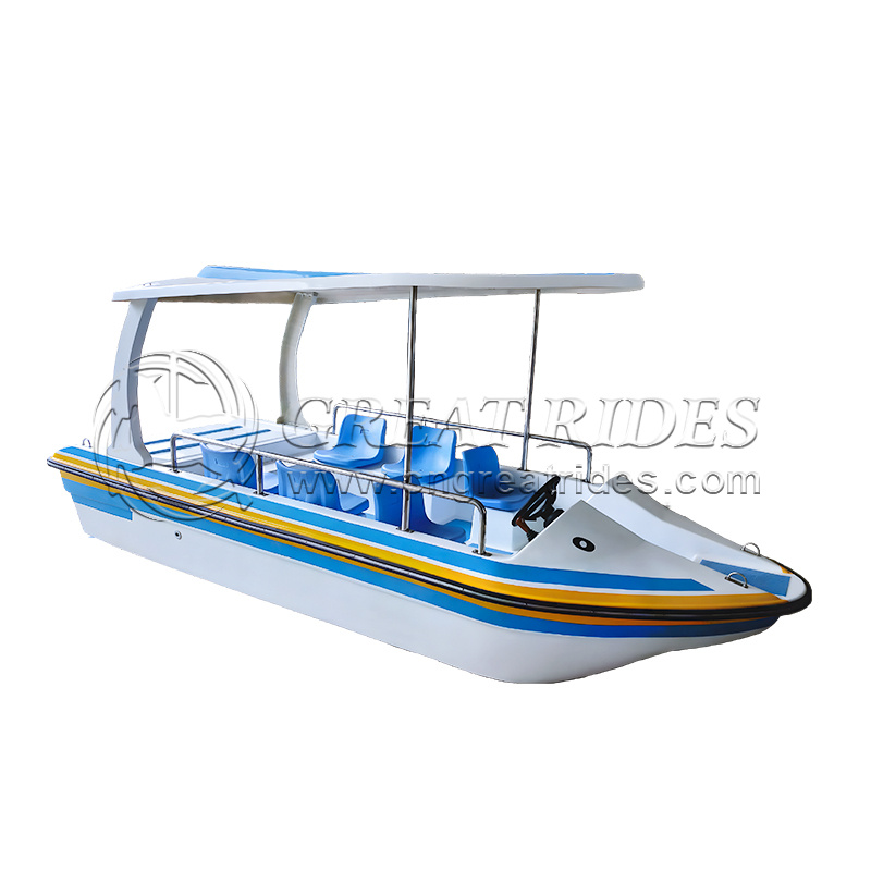 6-8 seats Electric fiberglass boat family leisure party boat for sea