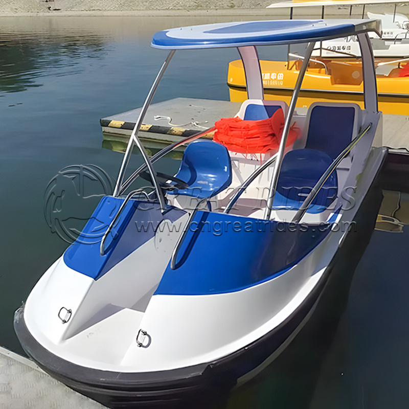 Water Play Equipment Fiberglass Boat Adult 4 Person Electric Boats For Water Park