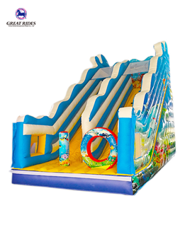 Ocean commercial air bouncer inflatable trampoline slide inflatable playground equipment for sale