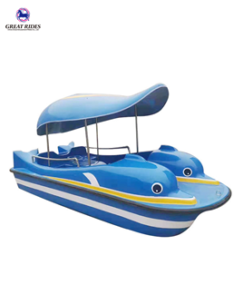 Dolphin 4 seats leisure fiberglass pedal boat for sale