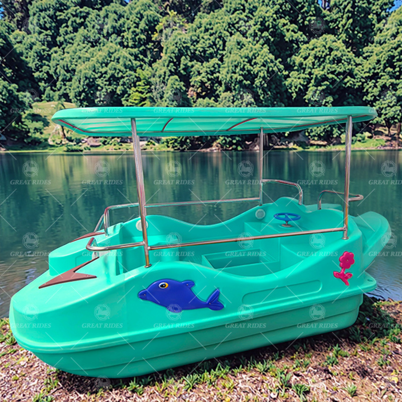 4 Person Pedal Boat with PE Plastic Body for Lake Use Family Recreation and Water Park Rental Business