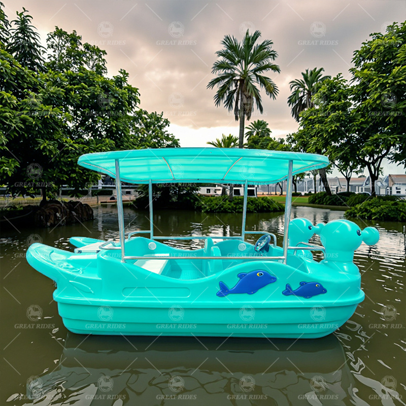 Colorful Bubble Bble Electric Boat with PE Hull for 4-5 Passengers in Resorts and Playgrounds