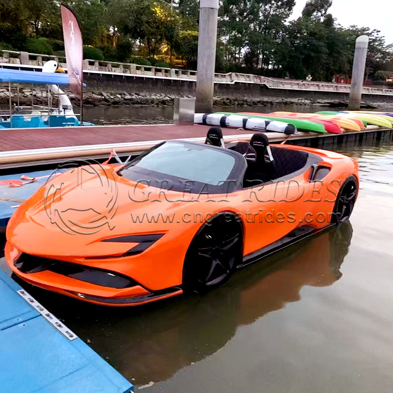 Popular Jet Propulsion Water Supercar Boat 5 Persons Fiberglass Jet Car Boat Sport Speed Luxury Jet Ski Car