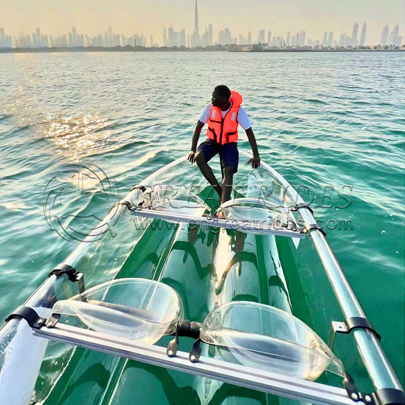 Chinese Best Selling Recreational Boats 3.8m Outboard Motor Boat 6 Seats Clear Plastic Fishing Boat