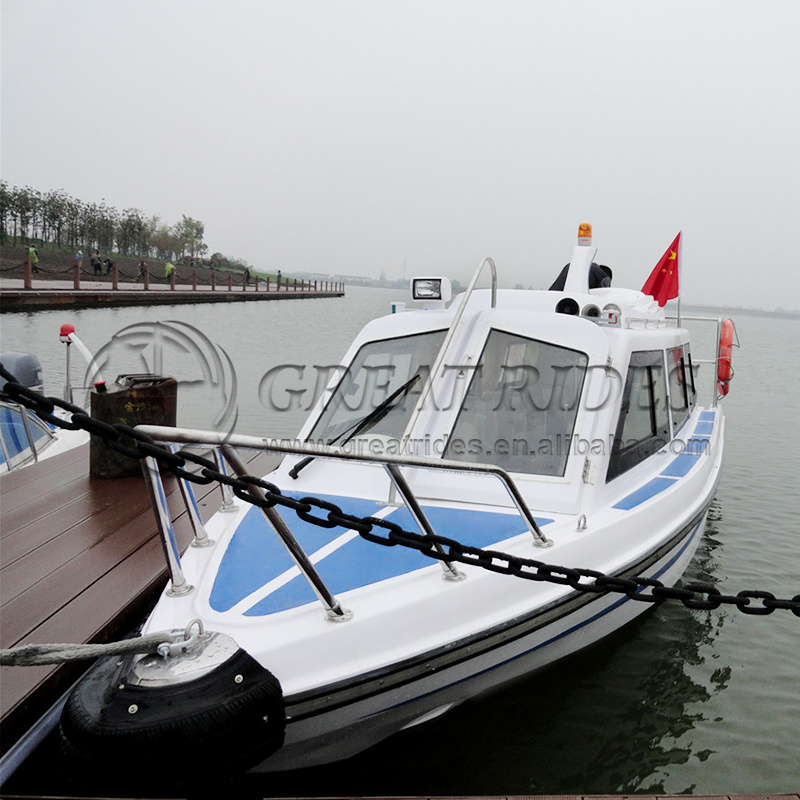 New Design Fiberglass Boat With Cabin 21.3ft/6.5m Patrol Boat High Speed Functional Fishing Boat