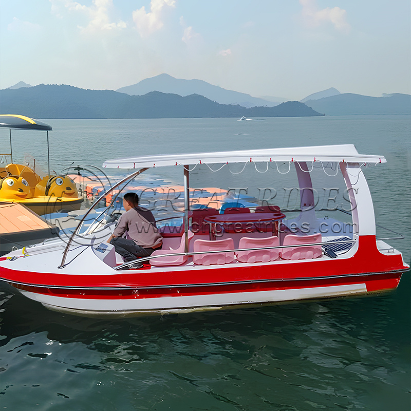 6-8 seats Electric fiberglass boat family leisure party boat for sea