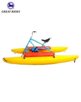 High Quality LLDPE Water Bikes Pontoons Banana Tubes Floating Family Foot Pedal Boats Bicycles 