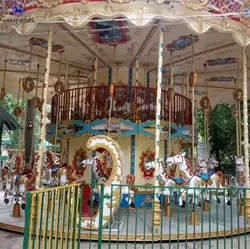 Classic amusement park rides European theme 36 seats double layer carousel merry go round for sale