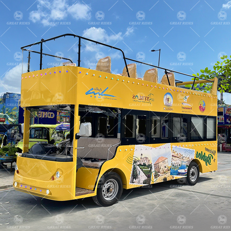 Luxury Double Decker Sightseeing Bus 17 Seat Tour Vehicle for Urban Tourism for Kids and Adults