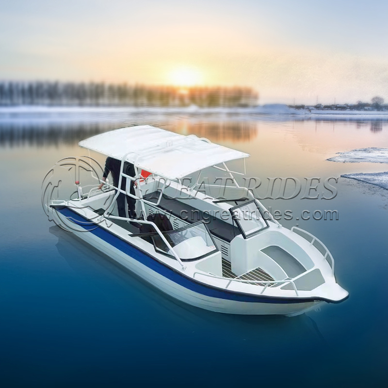 Large Fishing 580 19ft Aluminum Landing Craft Working Boat With T- top Center Console on Hot Sale