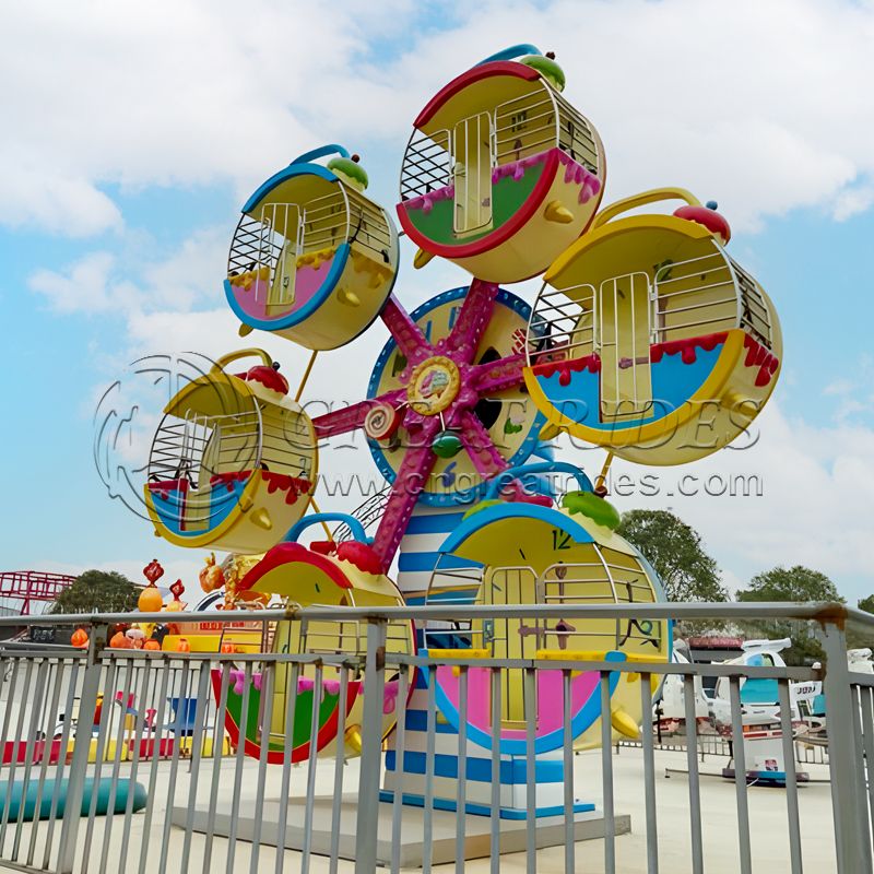 Great funfair rides kids amusement games 12 seats 6 cabins mini ferris wheel for sightseeing 