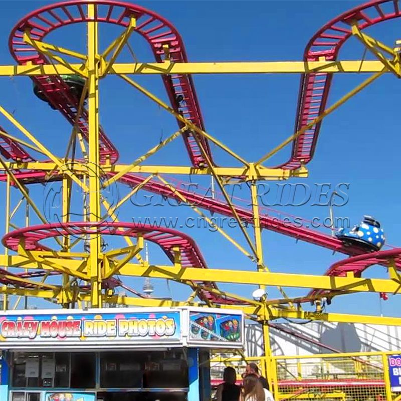 Adventure Park equipment 8-10seats crazy mouse coaster spinning suspended family roller coaster rides 