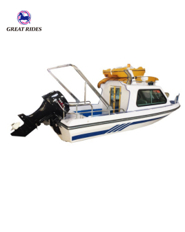 Cheap Electric Outboard Engine Rescue Boat Water Rides Fiberglass Fishing Hull 