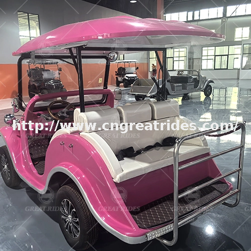  Latest Style 5 Passengers Golf Cart Luxury Electric Retro Vintage Classic Sightseeing Car