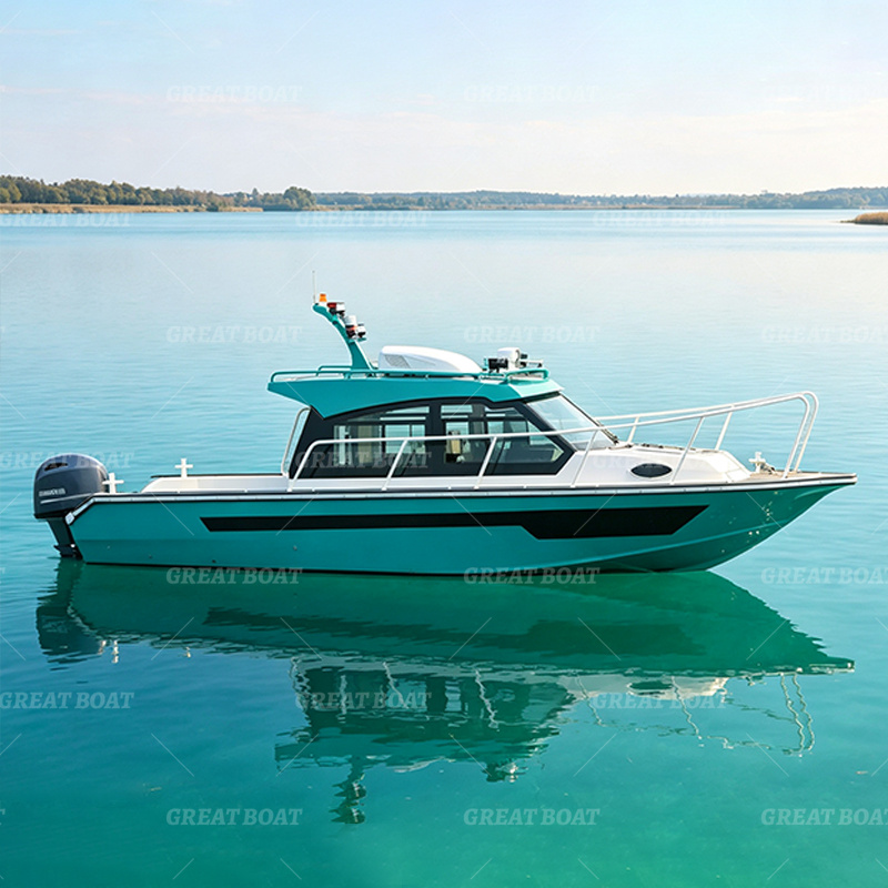 China Manufacturer 7.2m 23.6FT Full Cabin Speed Yacht Aluminum Speed Boat Customized Color Fishing Boat with CE