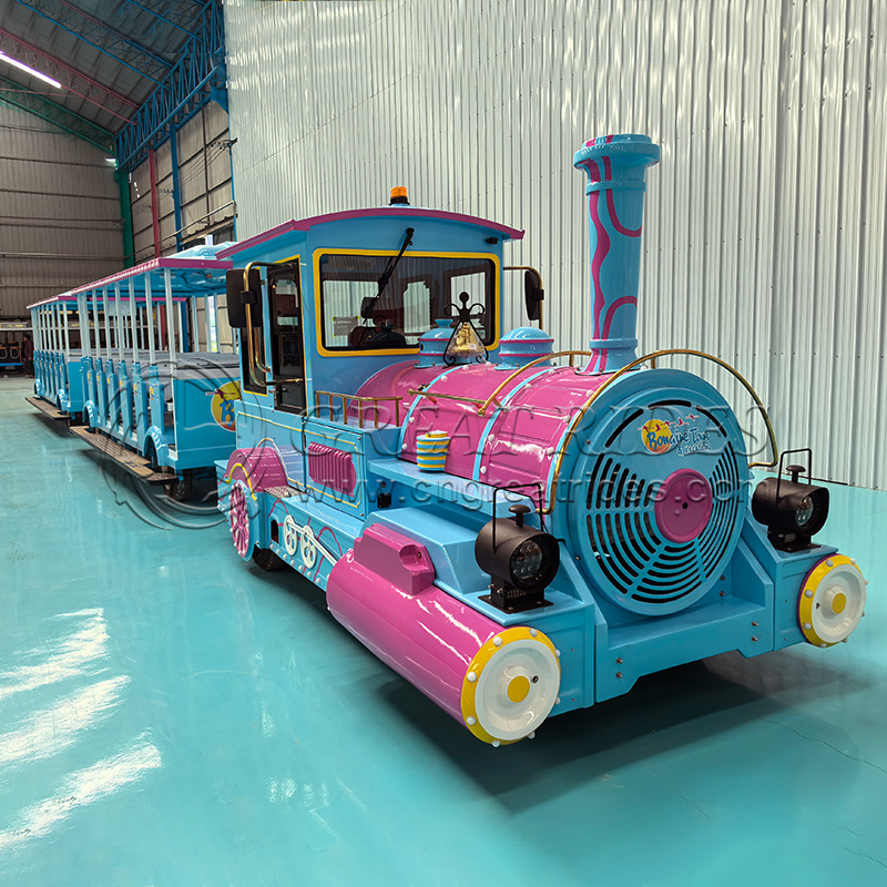 New Arrive Theme Park Train Rides Luxury Battery Trackless Train for ...
